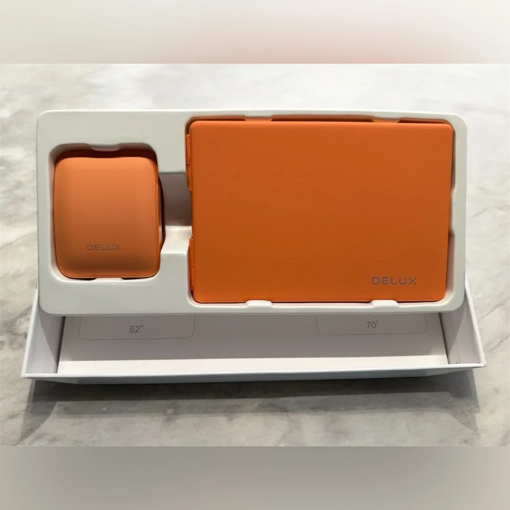 DELUX PockCombo Portable Keyboard and Mouse Wireless with Protective Case Orange